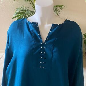 Blue long sleeve blouse